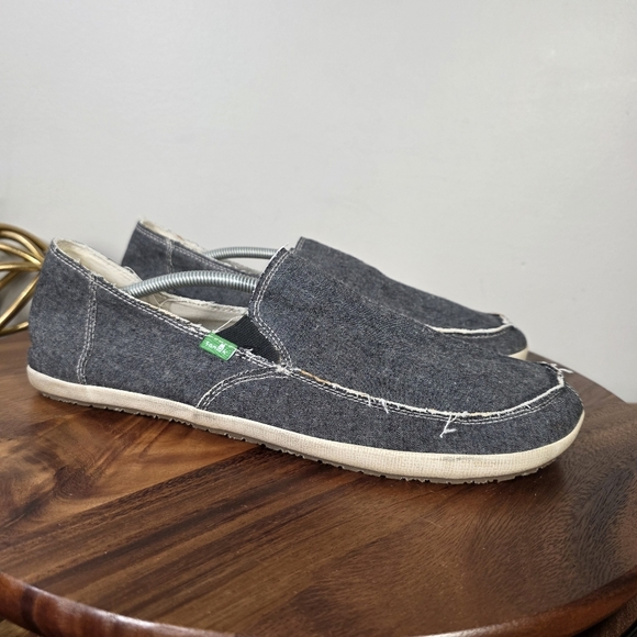 Sanuk Men’s Rounder Hobo Slip-On Loafers in Charcoal Gray Canvas Size 13 main image 6